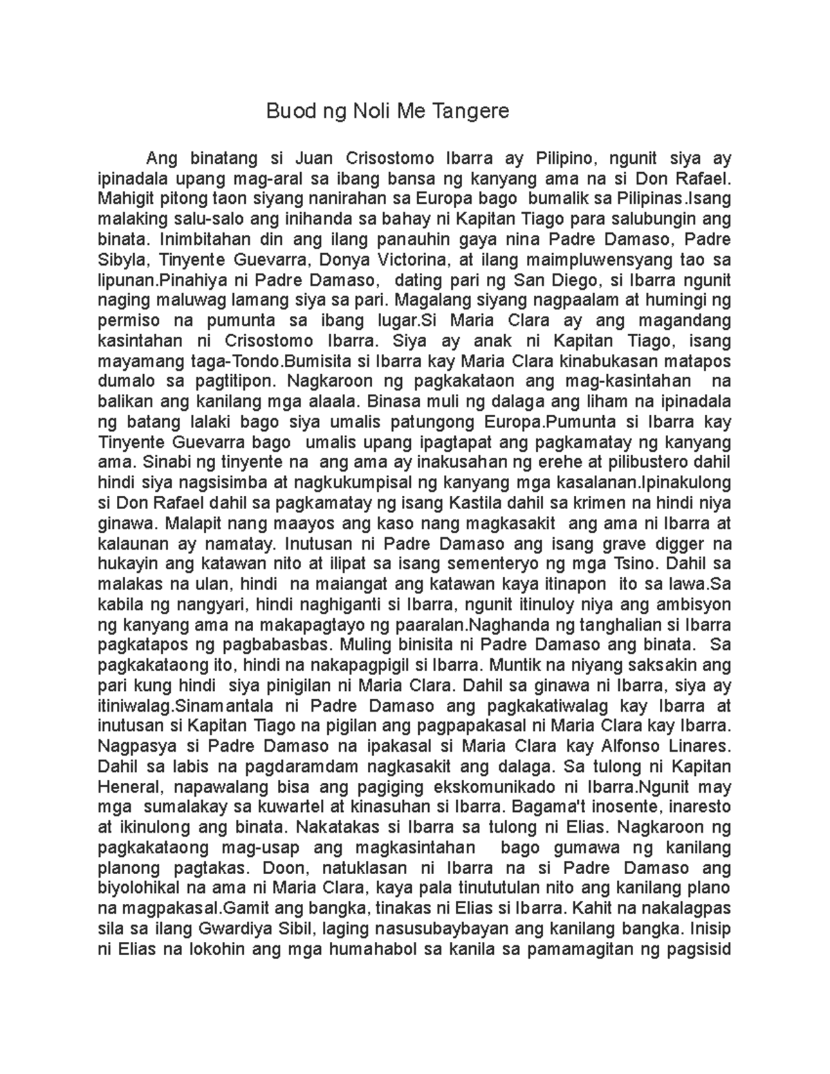 Buod FPL Buod FPL Buod ng Noli Me Tangere Ang binatang si Juan
