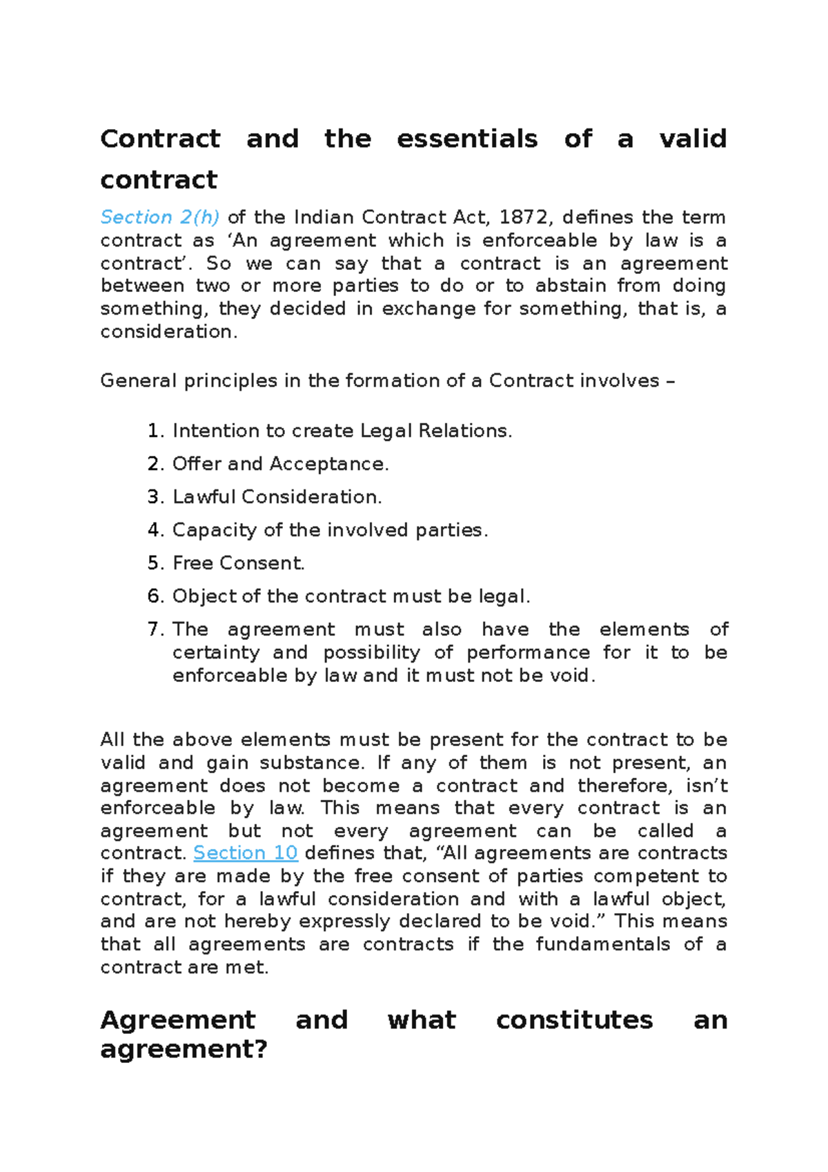 Contract - So we can say that a contract is an agreement between two or ...