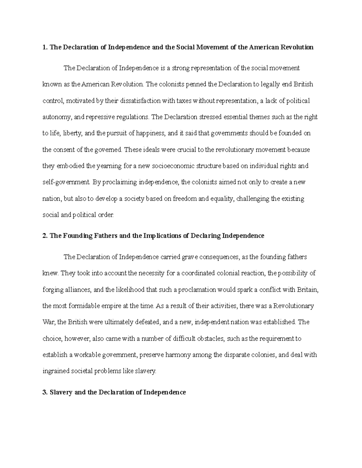 Module 1 Assignment - The Declaration of Independence and the Social ...