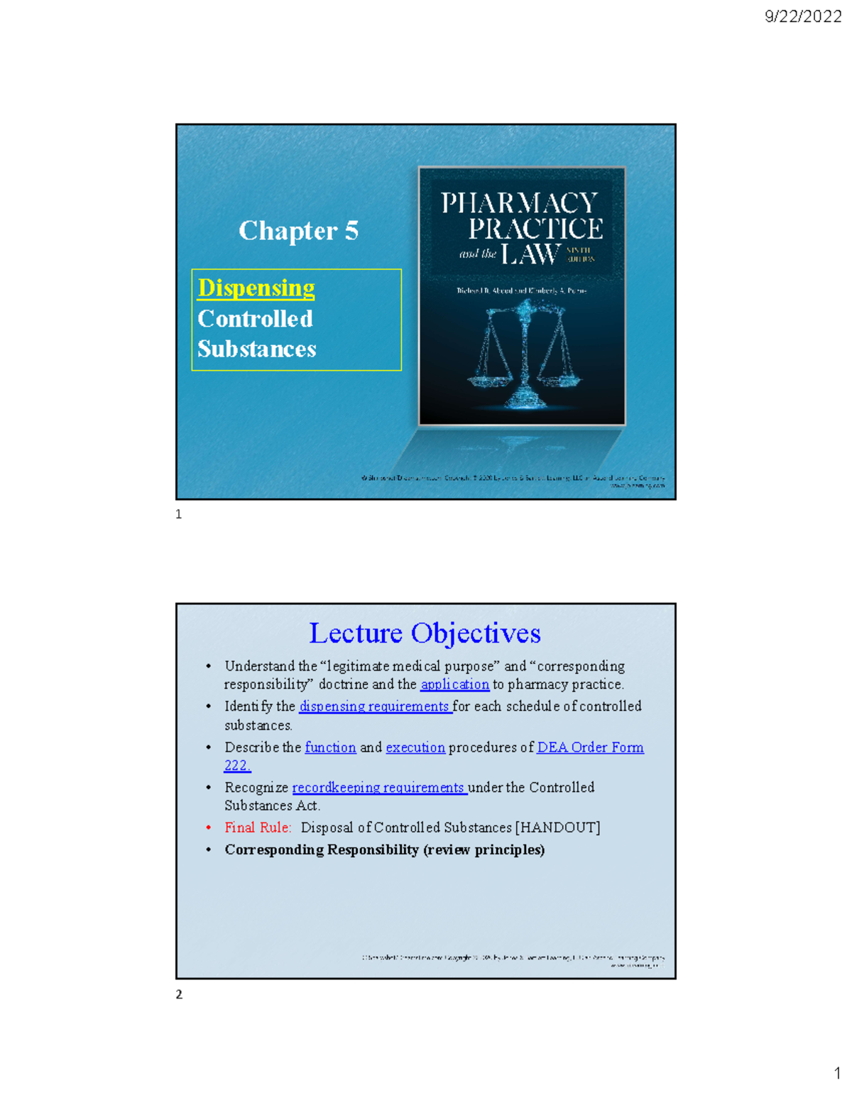 1 Abood CH 5 Lecture Slides 2PP Color Chapter 5 Dispensing Controlled