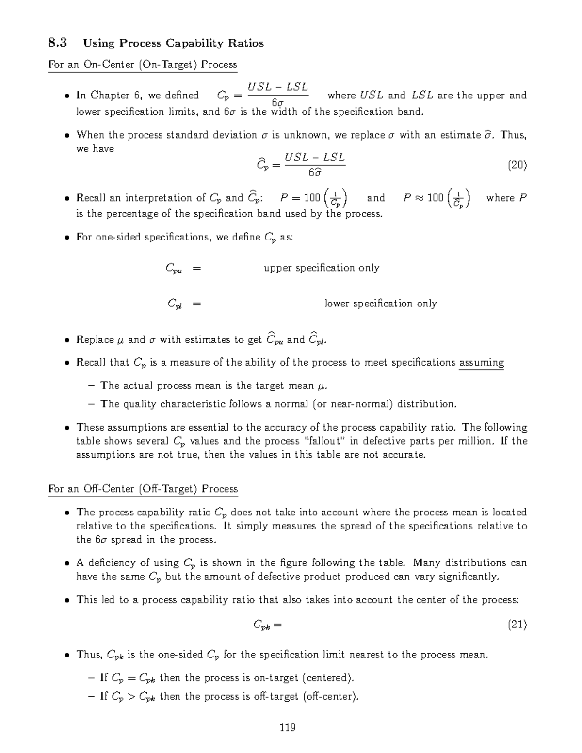 STAT528 2015-2016 Course Notes 8ii - Using Process Capability Ratios ...