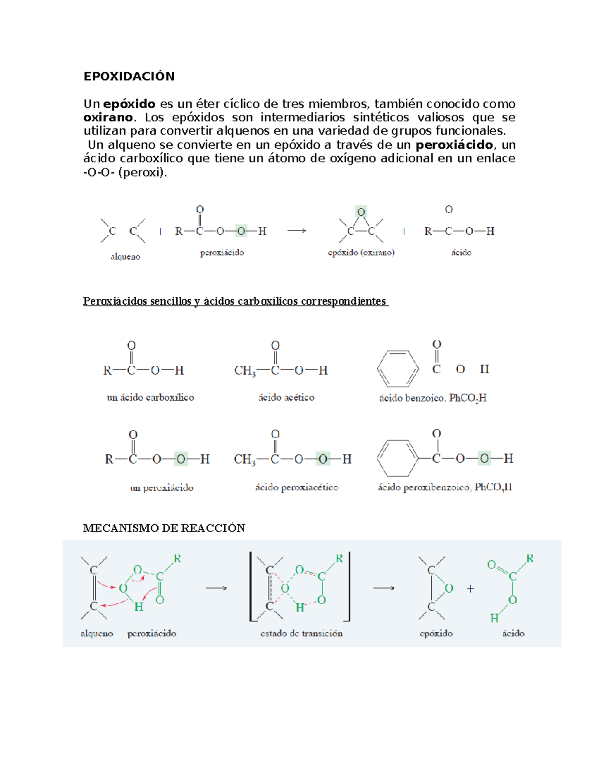 Epoxidación - Nota: 10 - EPOXIDACIÓN Un epóxido es un éter cíclico de
