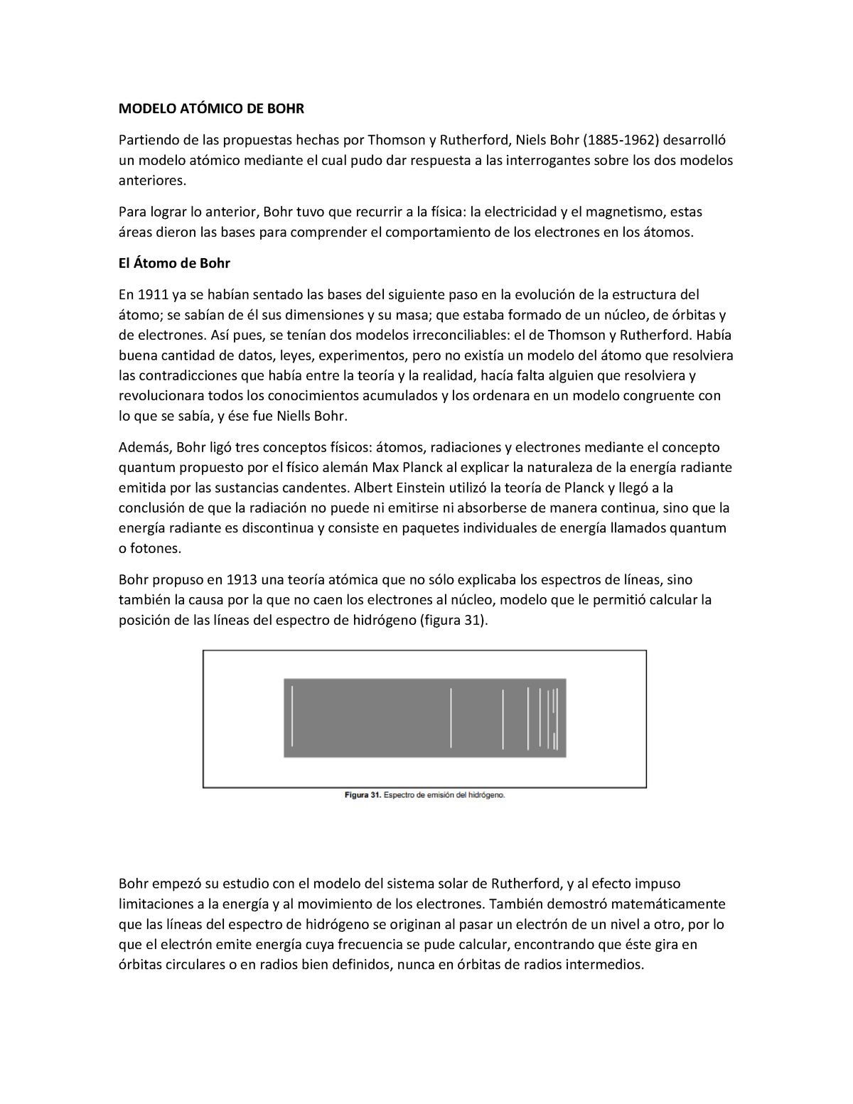 Tarea 6 Modelo Atómico DE BOHR Y Tabla Periodica 1 - MODELO ATÓMICO DE BOHR  Partiendo de las - Studocu