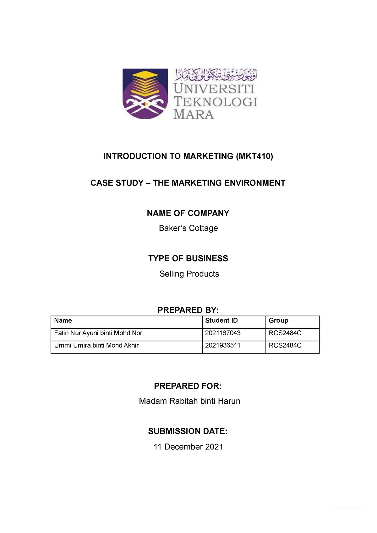 mkt 410 individual assignment marketing management orientation