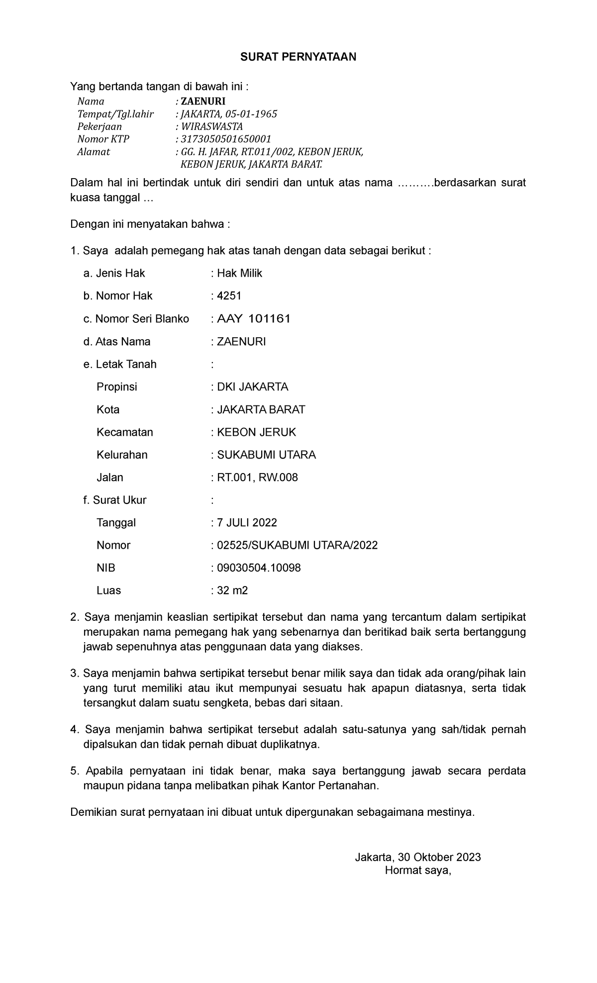 surat pernyataan - SURAT PERNYATAAN Yang bertanda tangan di bawah ini