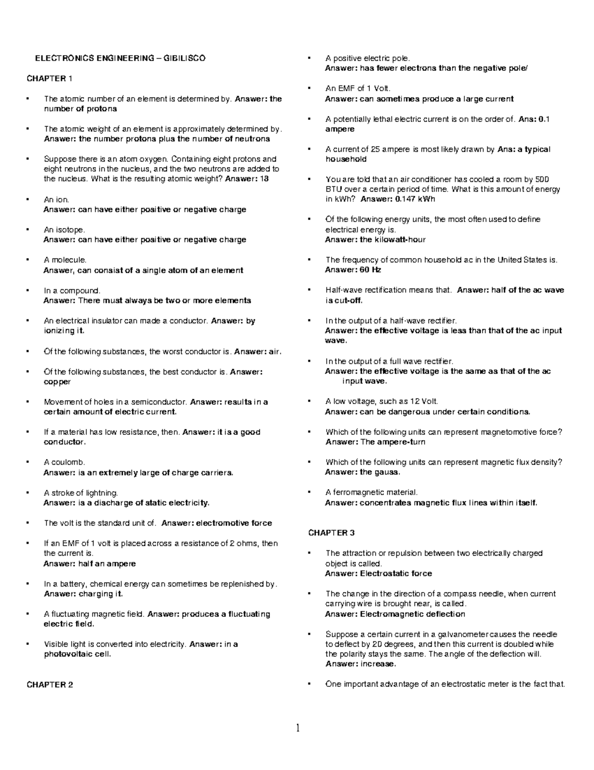 Electronics Reviewer - Summary Arts and Sciences - ELECTRONICS ...