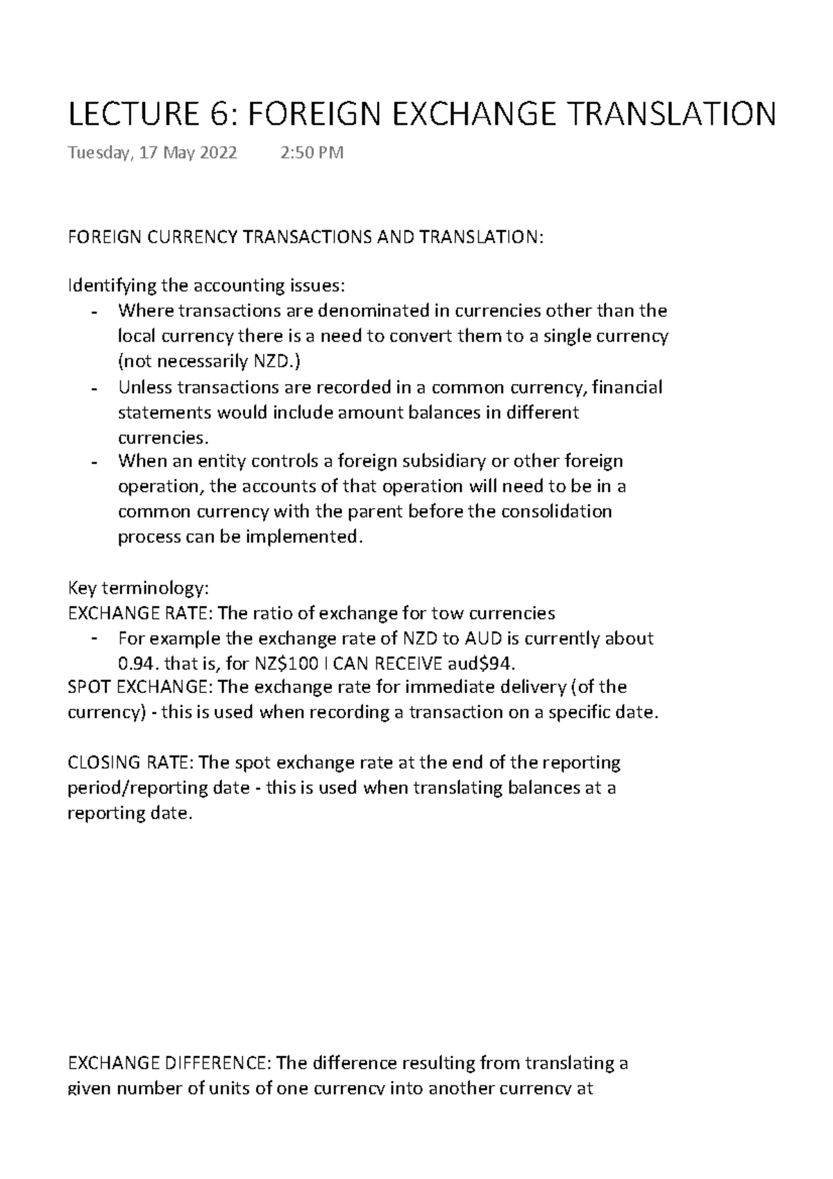 lecture-6-foreign-exchange-translation-foreign-currency-transactions