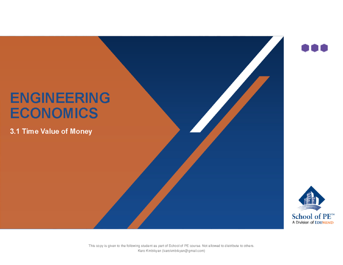 Economics Refresher Notes 1 3 Time Value of Money