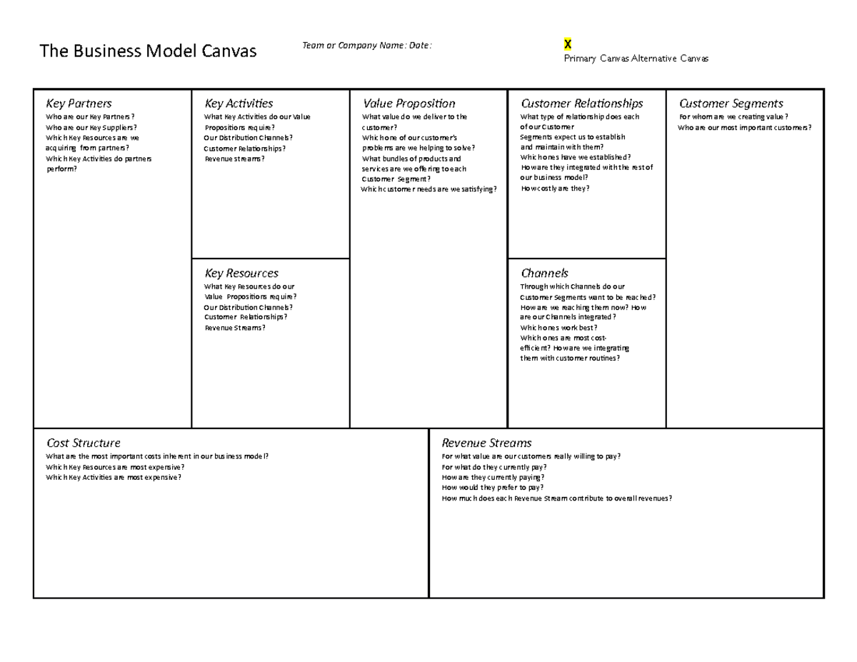 Business-Model-Canvas - The Business Model Canvas Team or Company Name ...