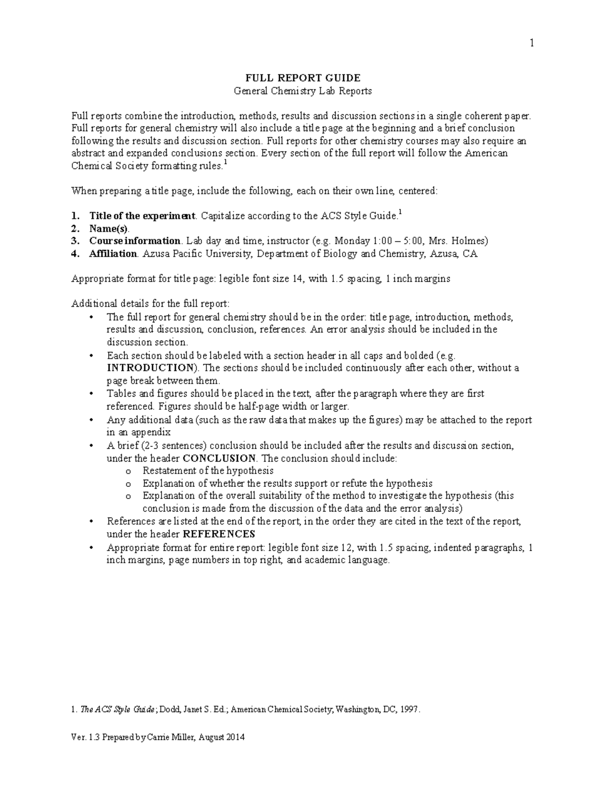 example hypothesis chemistry lab report