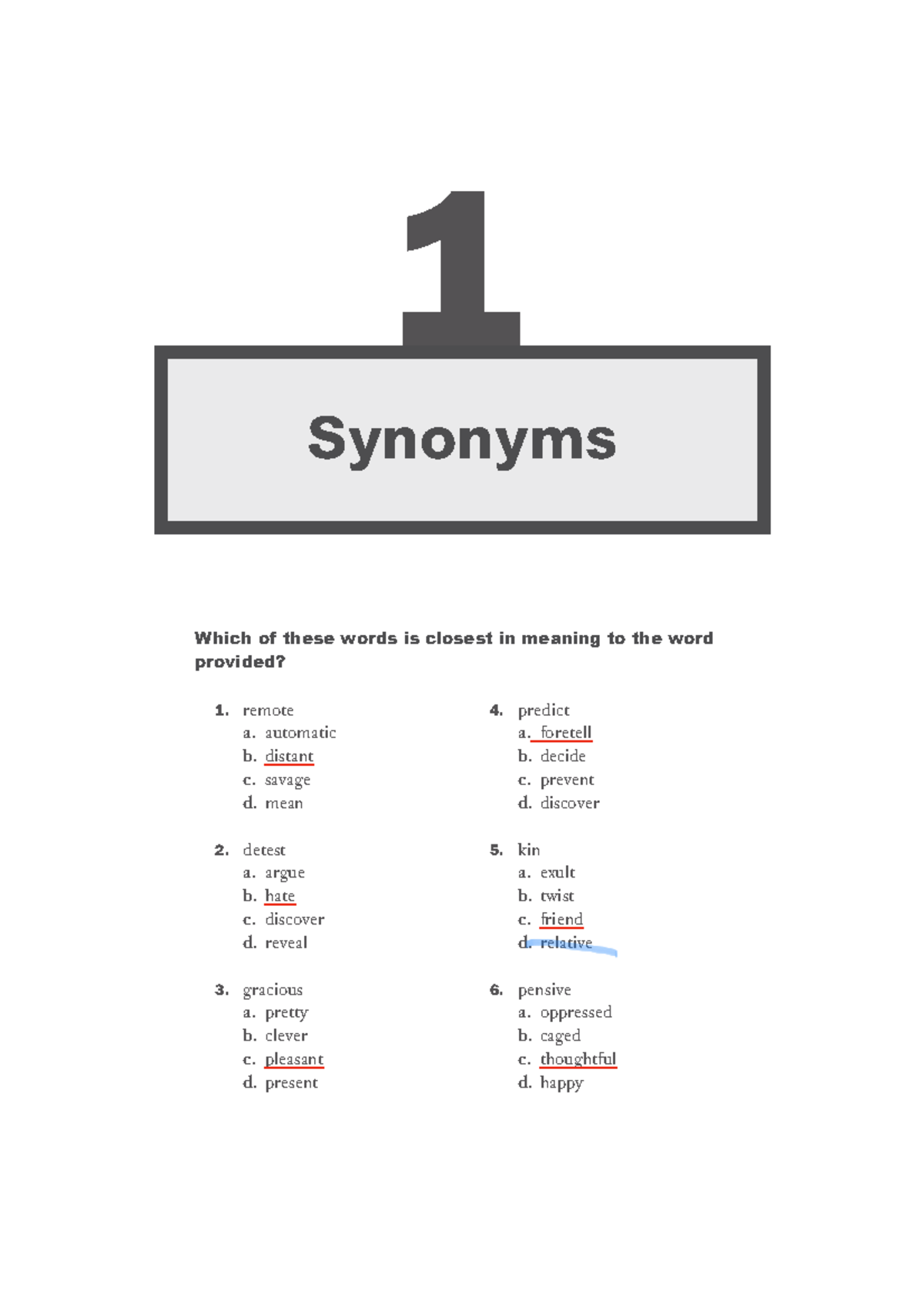 Synonyms Seance 4 1 grammaire et synonyme 1. remote a. automatic b