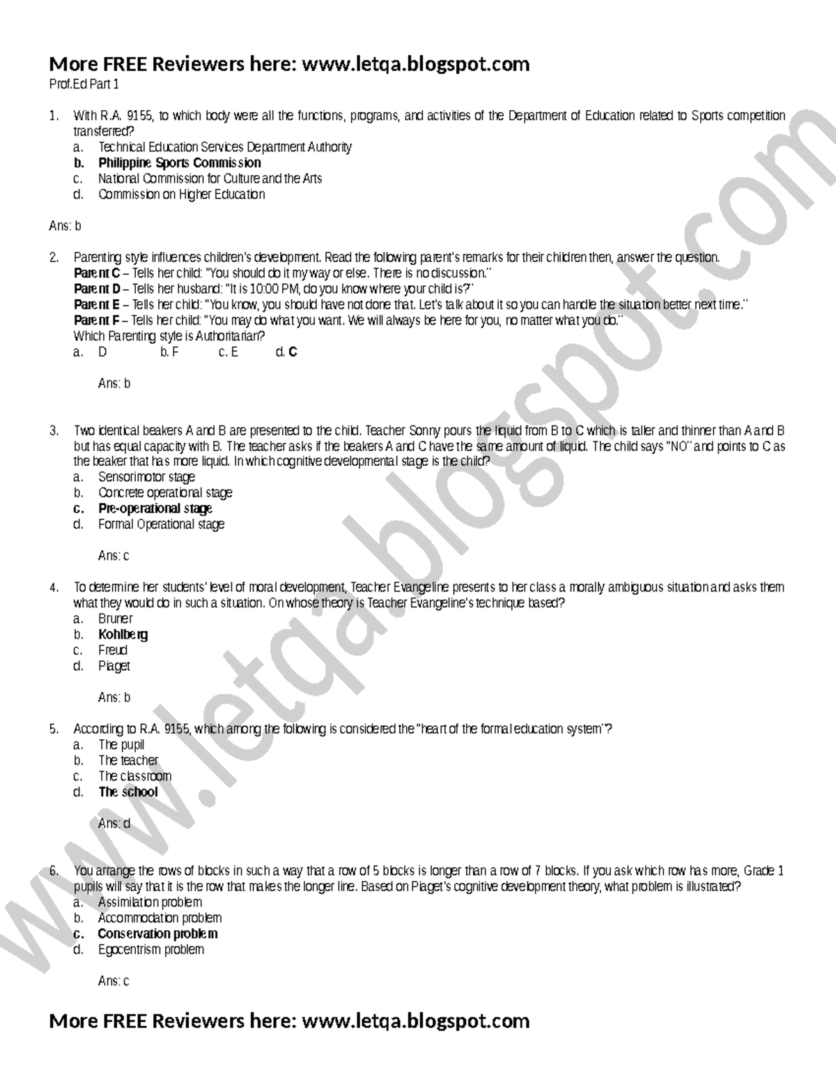 _prof-ed-reviewer-pdf - Prof Part 1 With R. 9155, to which body were ...