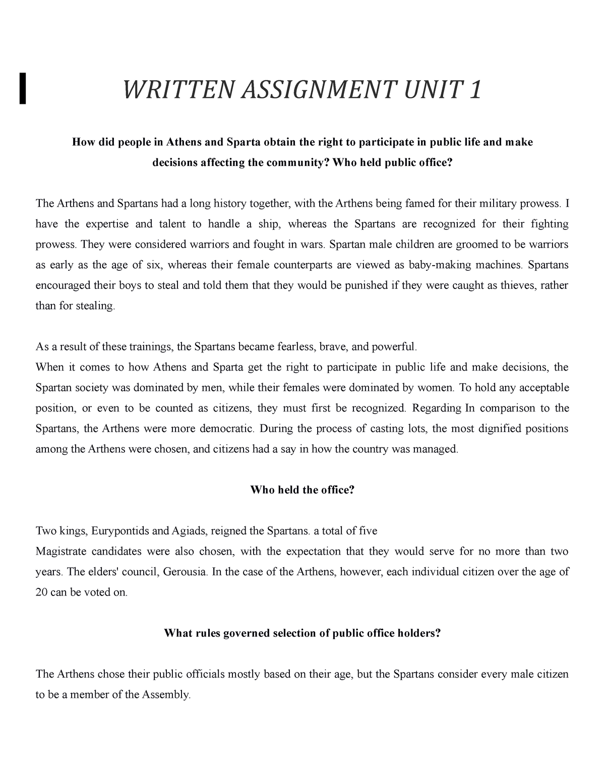 written assignment unit 1 hist 1421