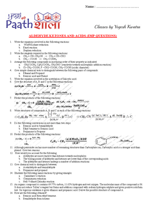 Aldehyde ketones and acids