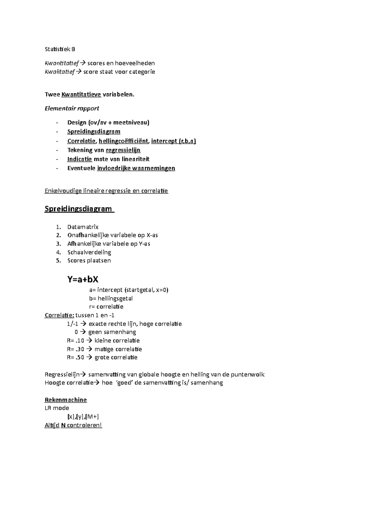 Statistiek 1 - B Samenvatting - Statistiek B Kwantitatief Scores En ...