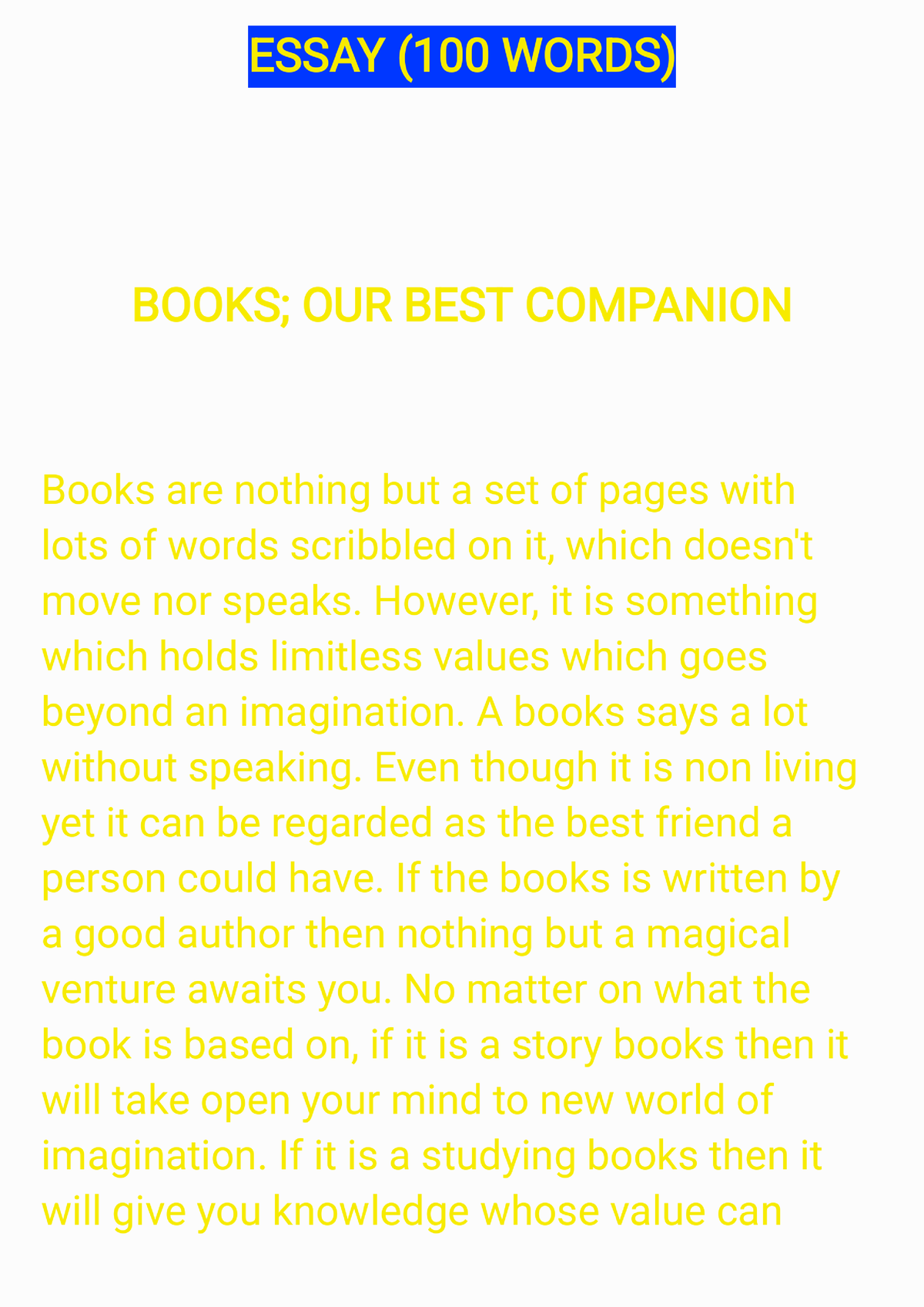 books are the best companion essay