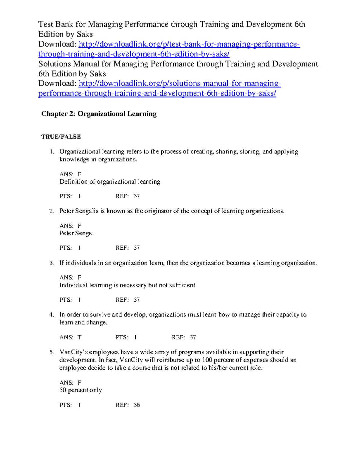 Test 1 April 2018, questions and answers - Test Bank for Managing ...