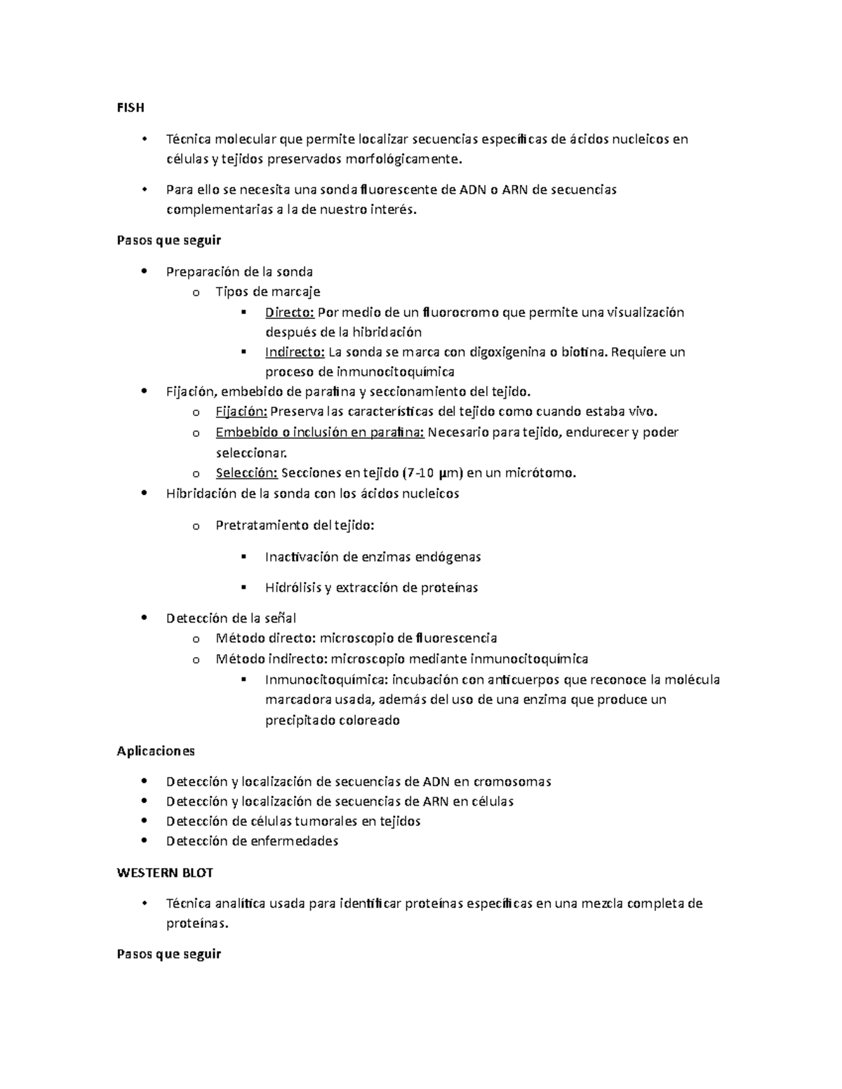 Resumen FISH - Resúmen sobre la técnica FISH - molecular que permite ...