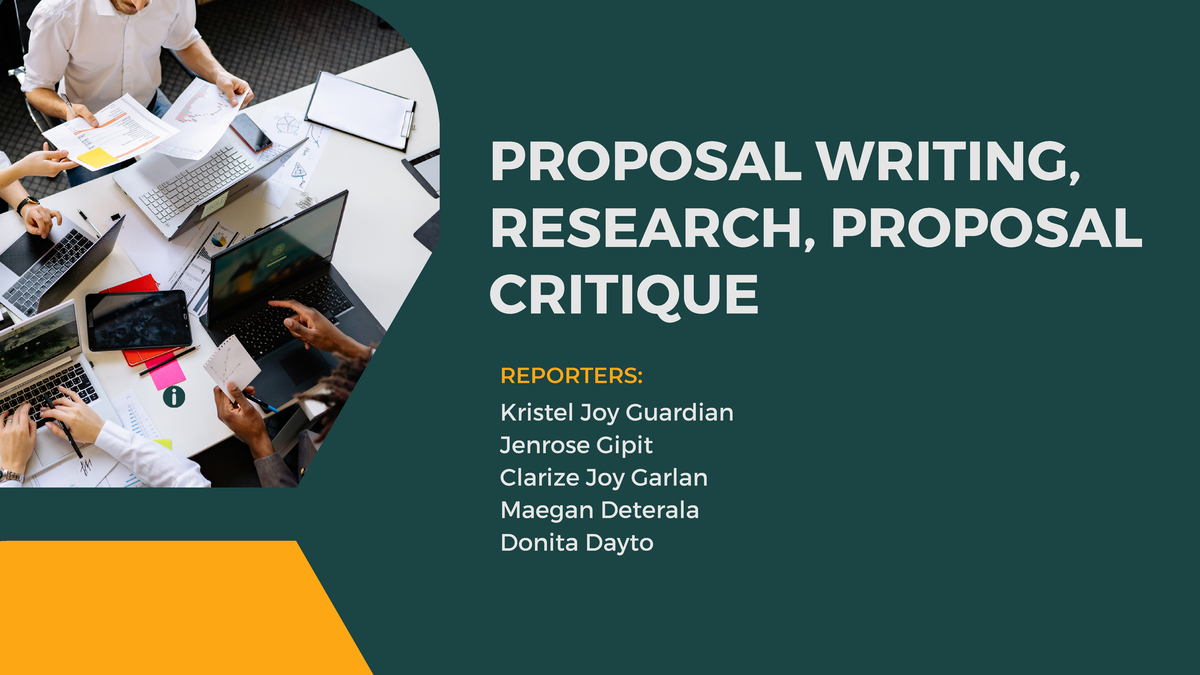 Research proposal, research, proposal critique - PROPOSAL WRITING