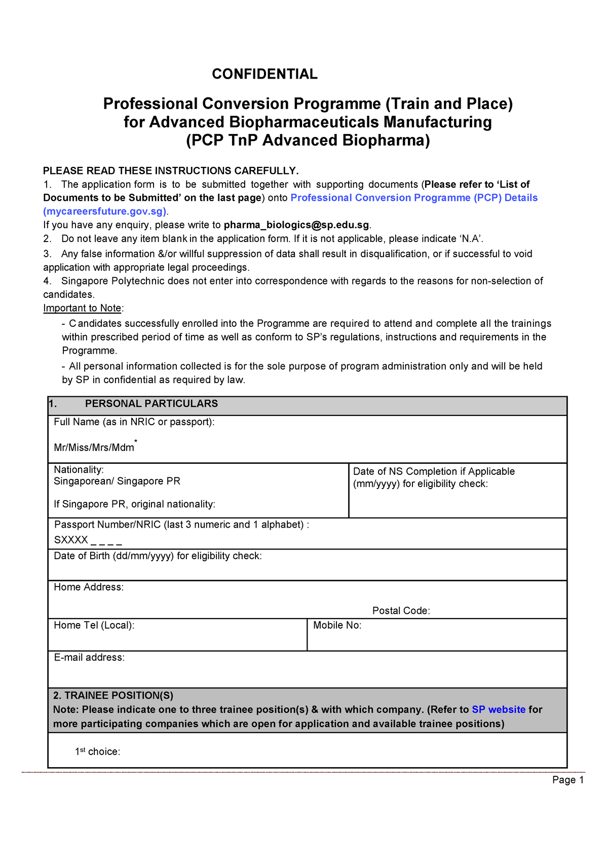 Pcp Tnp Application Form CONFIDENTIAL Professional Conversion   Thumb 1200 1695 