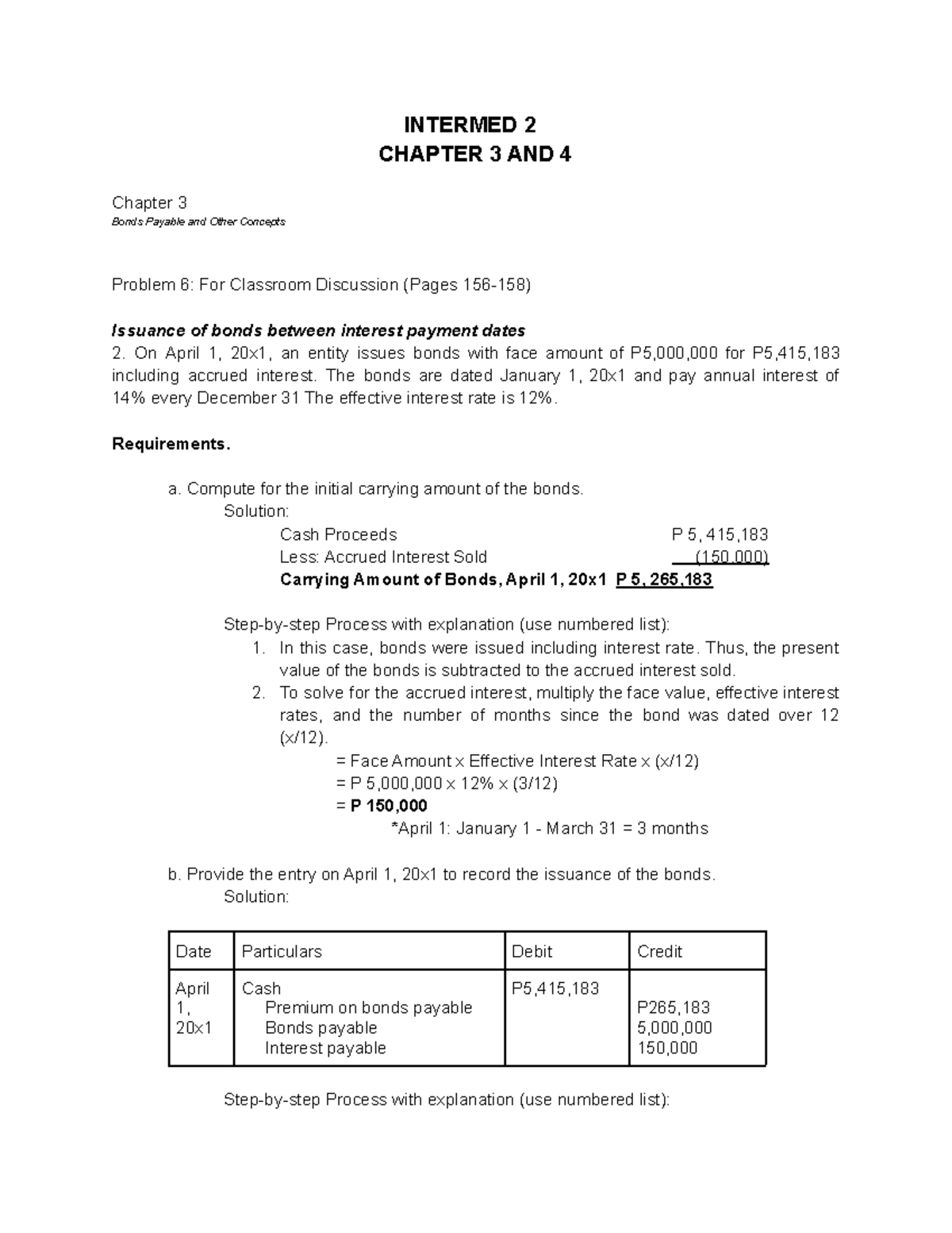 Intermediate Accounting 2 Notes - INTERMED 2 CHAPTER 3 AND 4 Chapter 3 ...