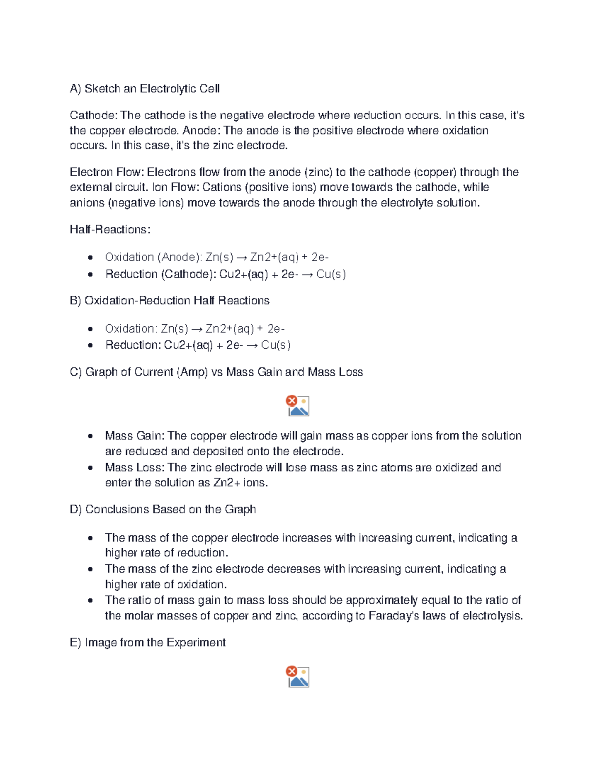 Document 7 - chem - A) Sketch an Electrolytic Cell Cathode: The cathode ...