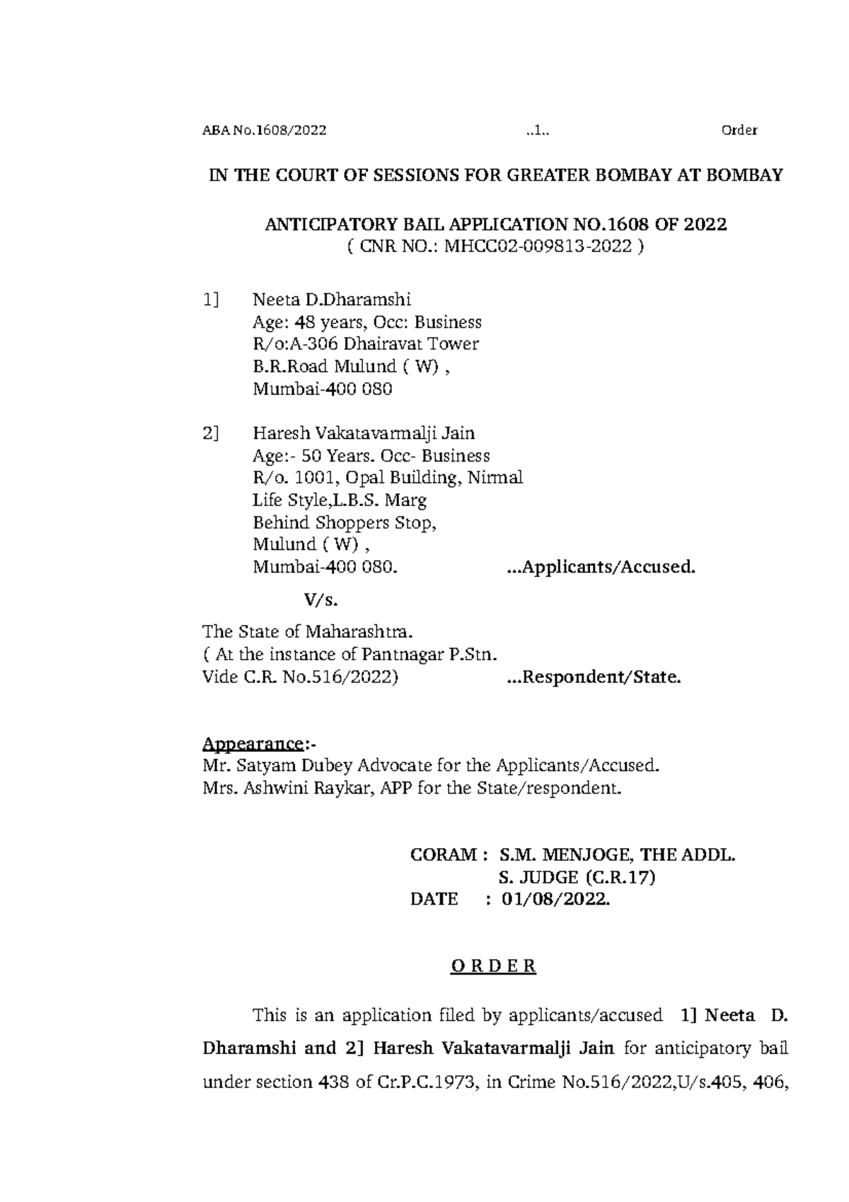 Sky llp NOtes uoploade IN THE COURT OF SESSIONS FOR GREATER BOMBAY