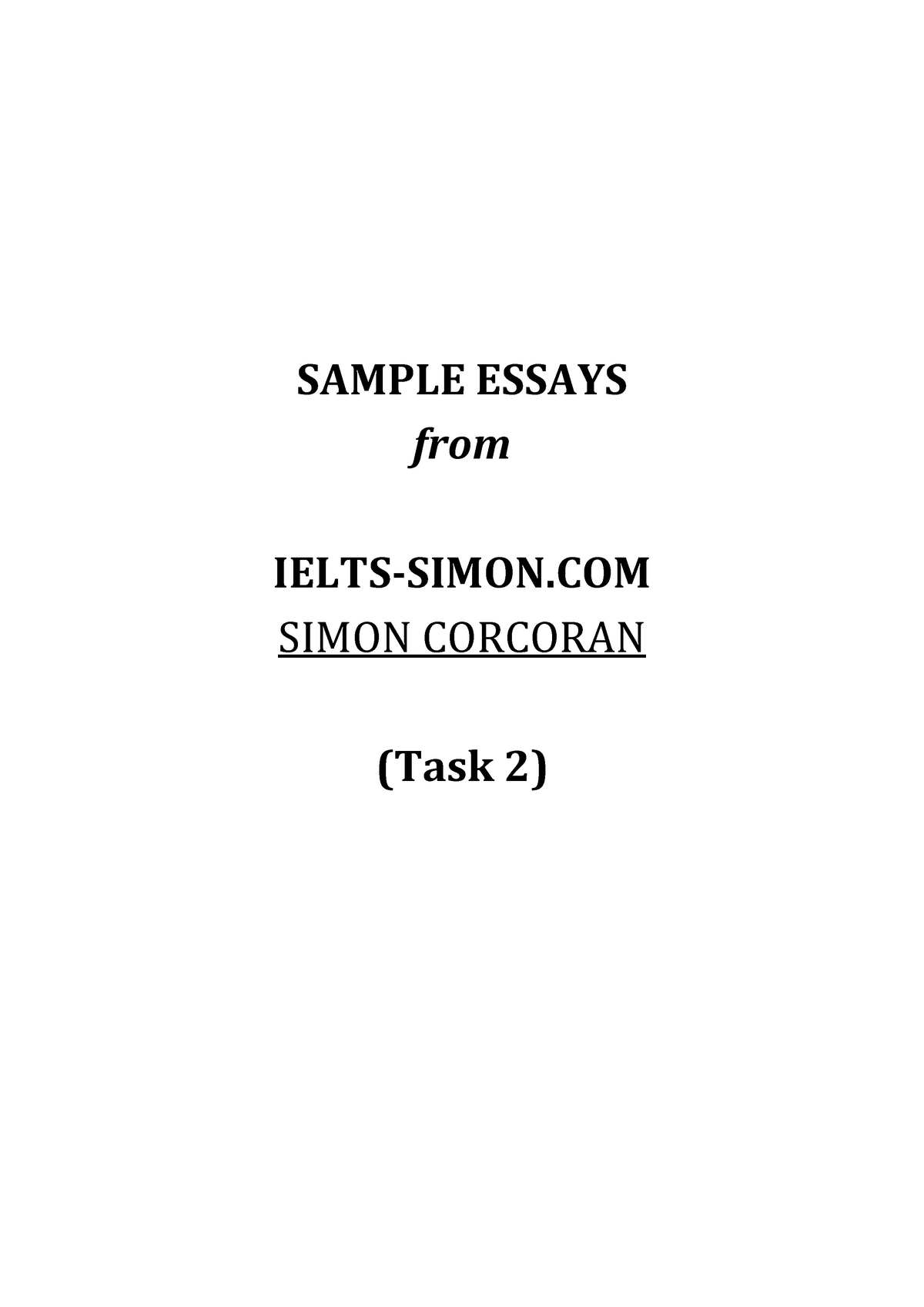 simon essays task 2