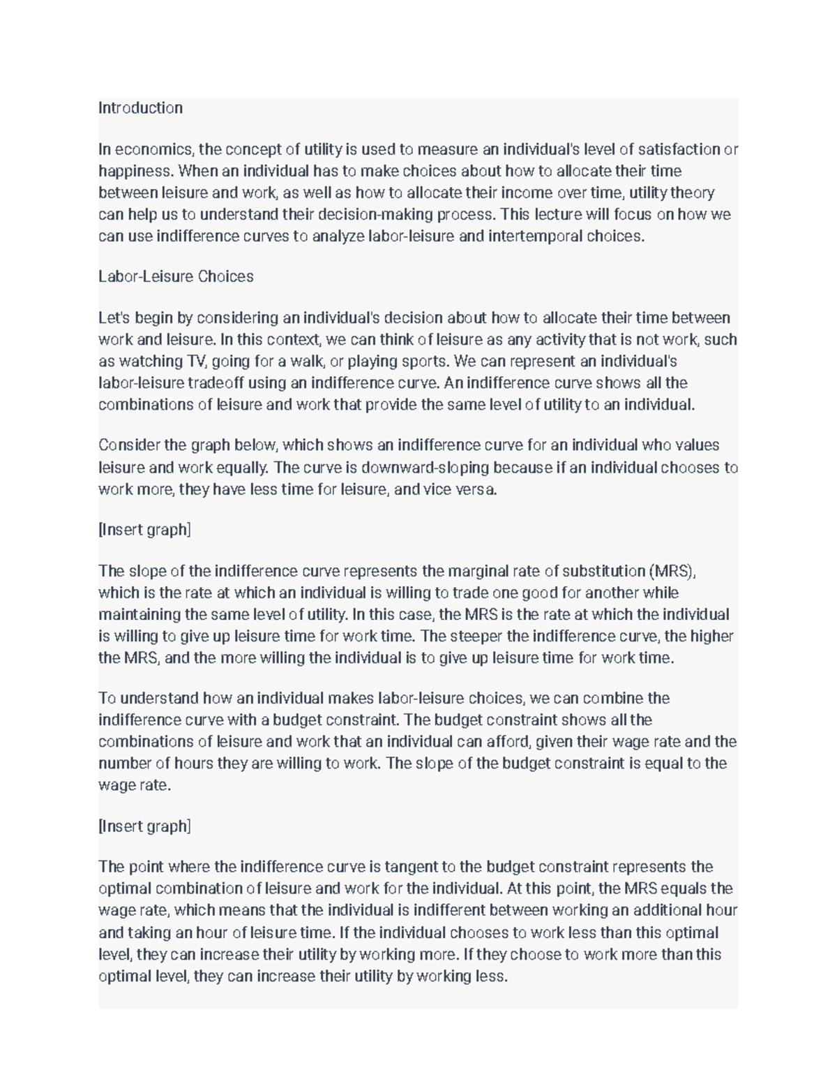 ECON1010 important lecture notes 55 - Introduction In economics, the ...