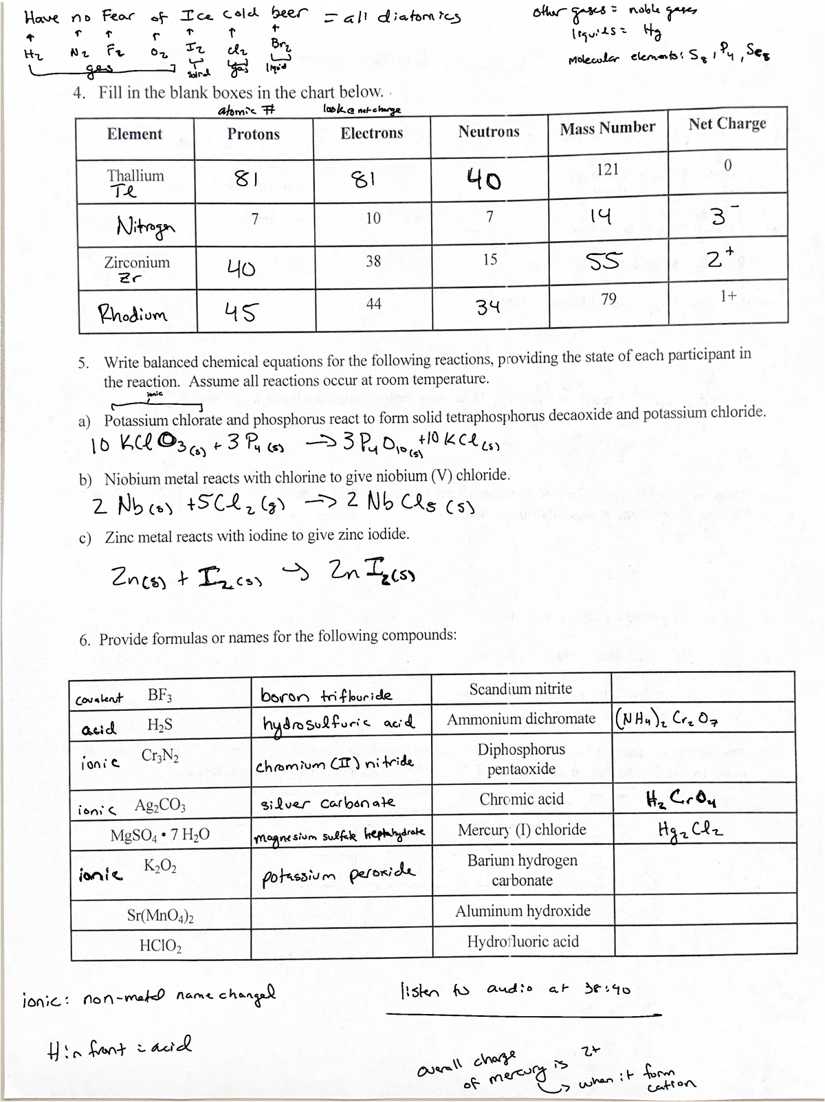 Practice Q's - Have no Fear of Ice cold beer all diatomic other gases ...