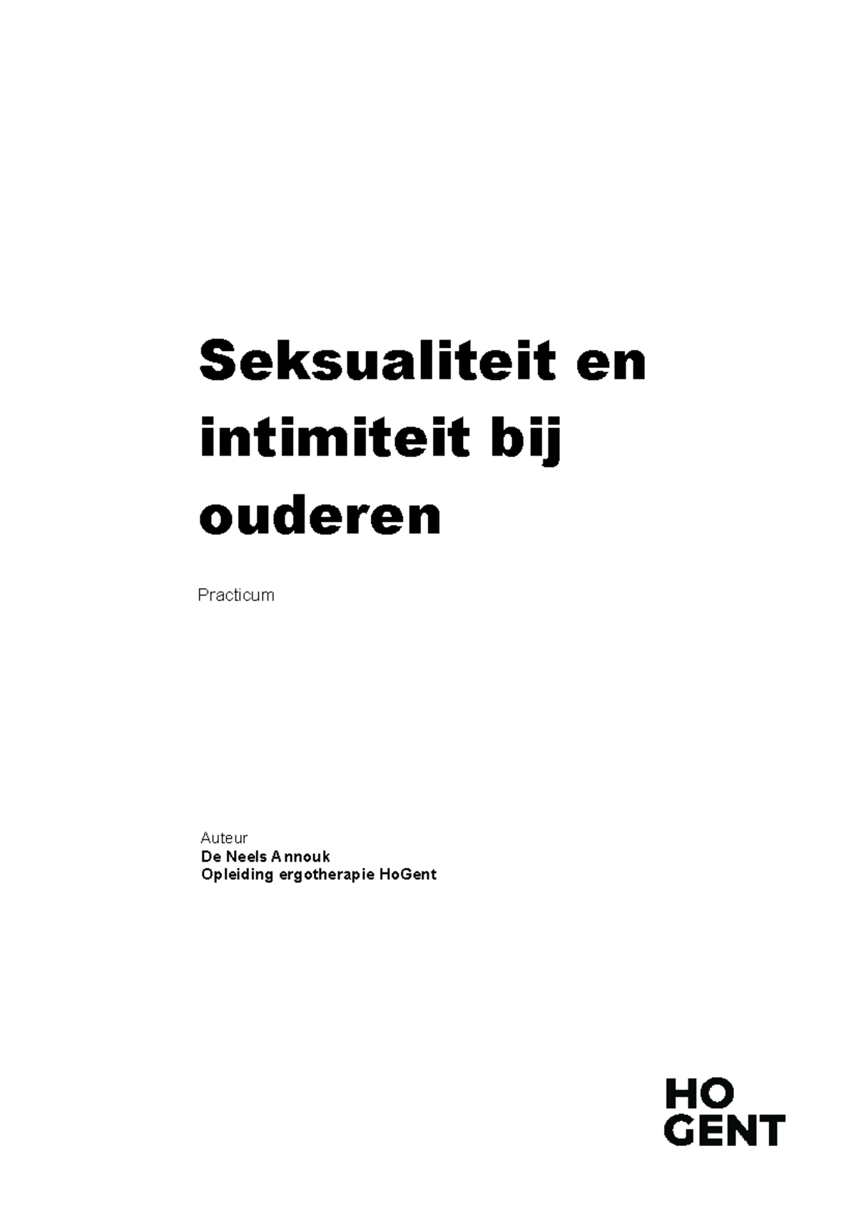 Practicum Seksualiteit En Intimiteit - Seksualiteit En Intimiteit Bij ...