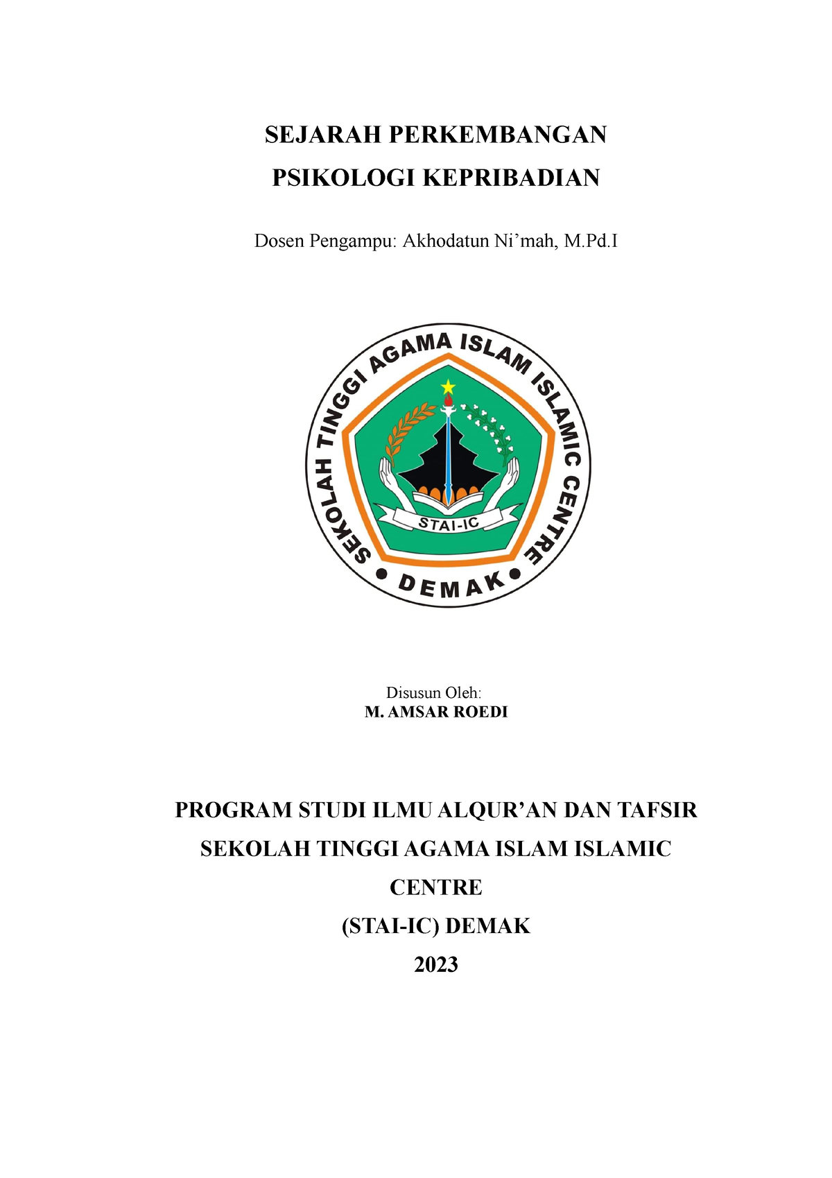 Sejarah Perkembangan Psikologi Kepribadian - SEJARAH PERKEMBANGAN ...