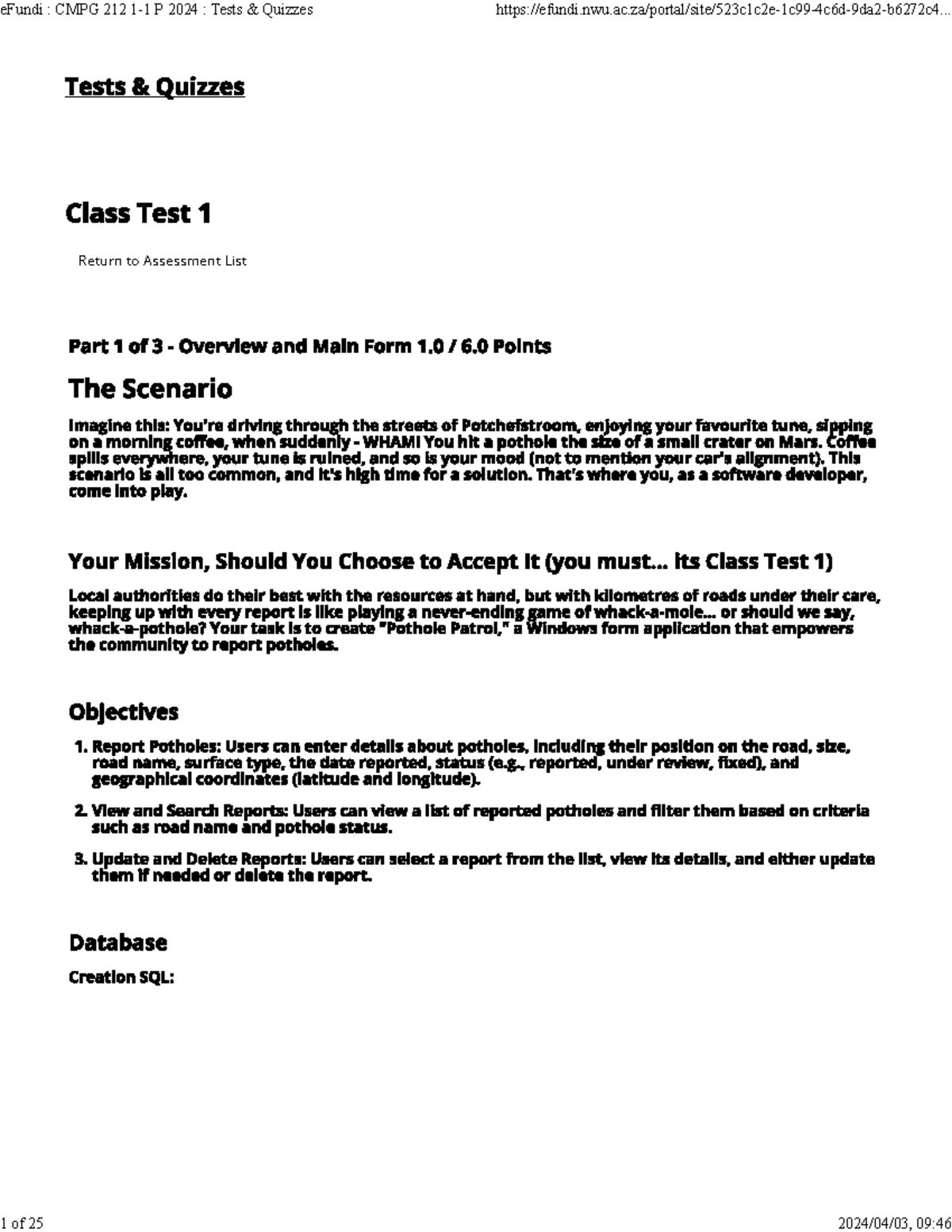 Test1 - Return to Assessment List • Question 1 of 9 0. 1 Points private ...