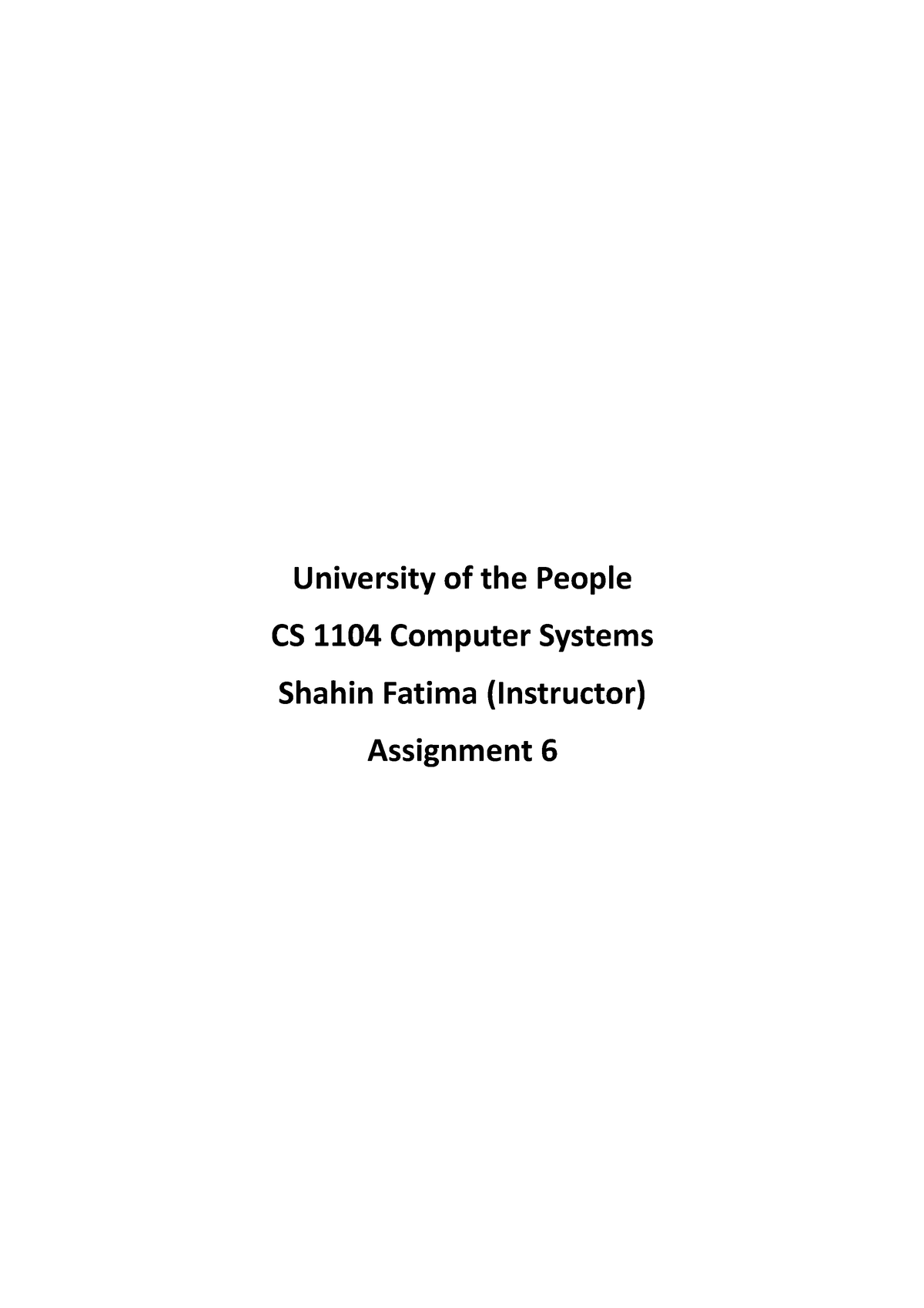 cs 1104 assignment unit 2