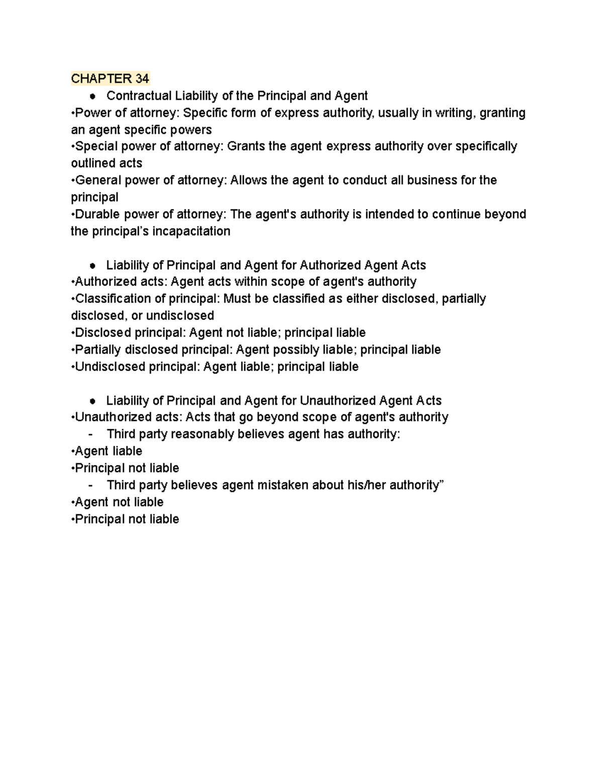 Chapter 34 Ble Agency Liability P1 Chapter 34 Contractual Liability Of The Principal And Agent Chapter 34 Ble Agency Liability P1 Chapter 34 Contractual Liability Of The Principal And Agent