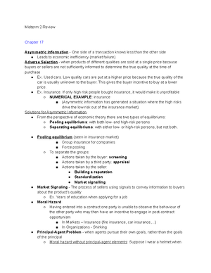 Chapter 4 Notes - Chapter 4 Notes A utility function represents and ...
