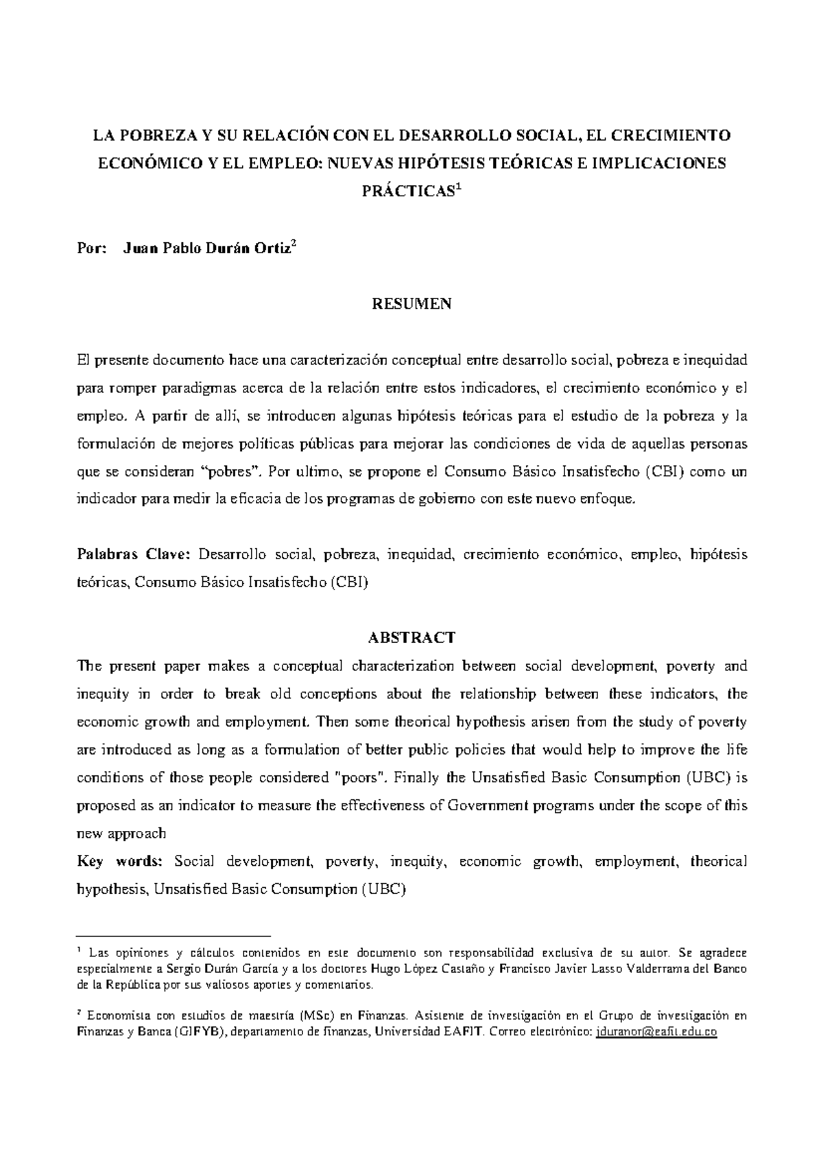 LA Pobreza Y SU Relación CON EL Desarrollo Social, EL Crecimiento ...