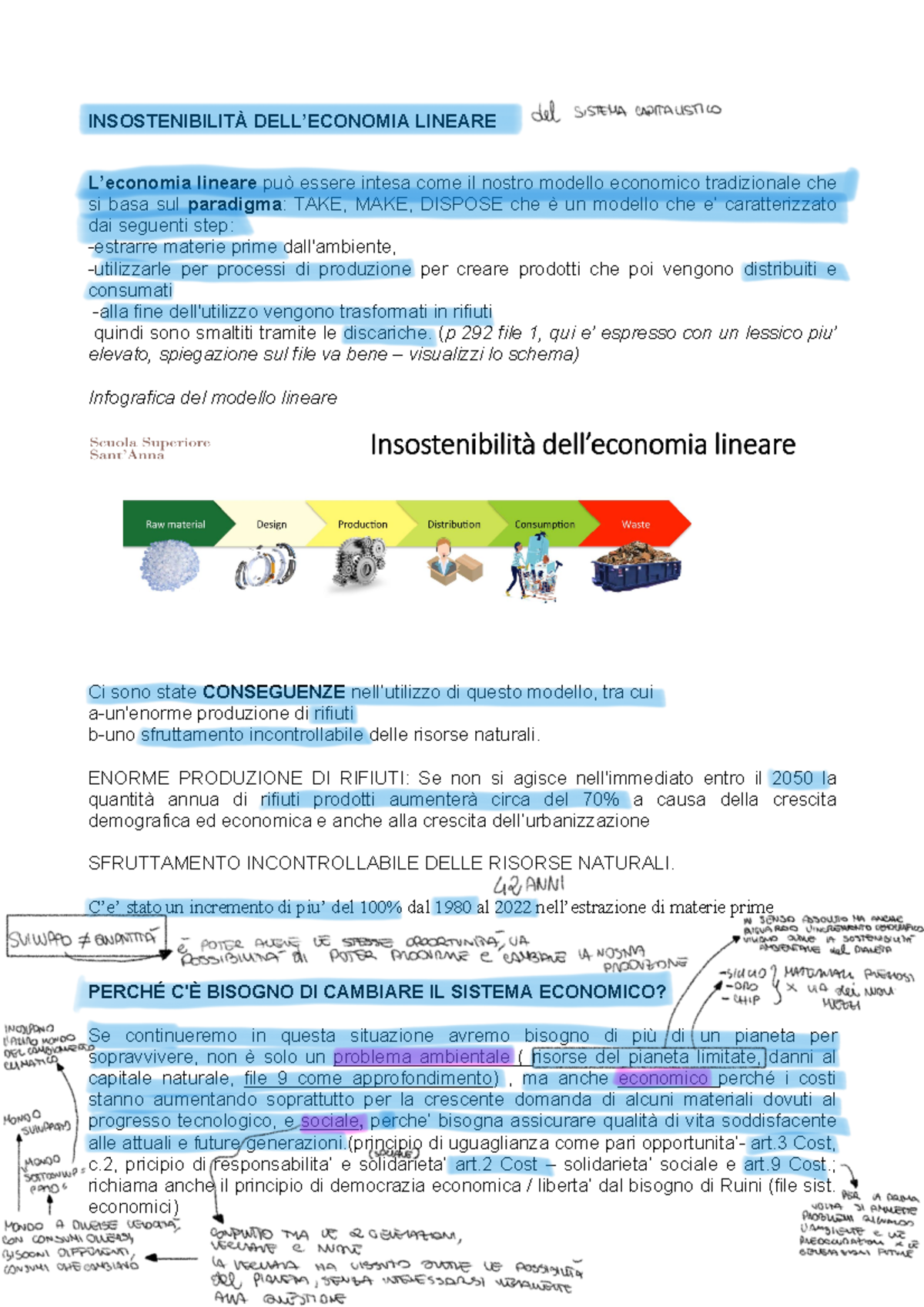 Economia Lineare Appunti Delle Superiori Economia Insostenibilit Delleconomia Lineare L