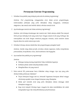 Praktik Extreme Programming Part III - Praktik Extreme Programming Part ...