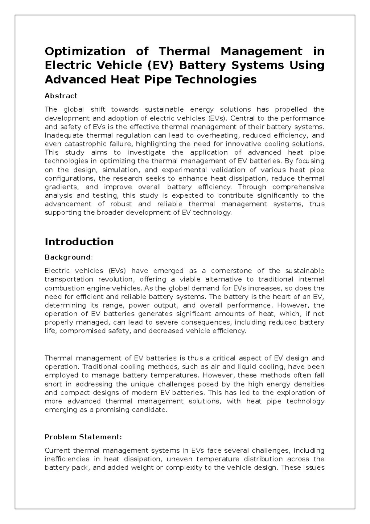 Optimization of Thermal Management in Electric Vehicle - Central to the ...