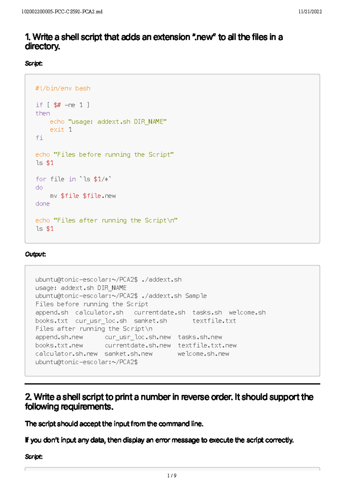 OS PCA2 - ShellScript Codes - 1. Write a shell script that adds an ...