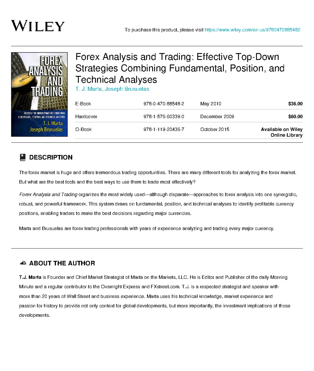 FOREX ANALYSIS AND TRADING EFFECTIVE TOP DOWN STRATEGIES COMBINING FUNDAMENTAL POSITION TECHN PDF visual data 3