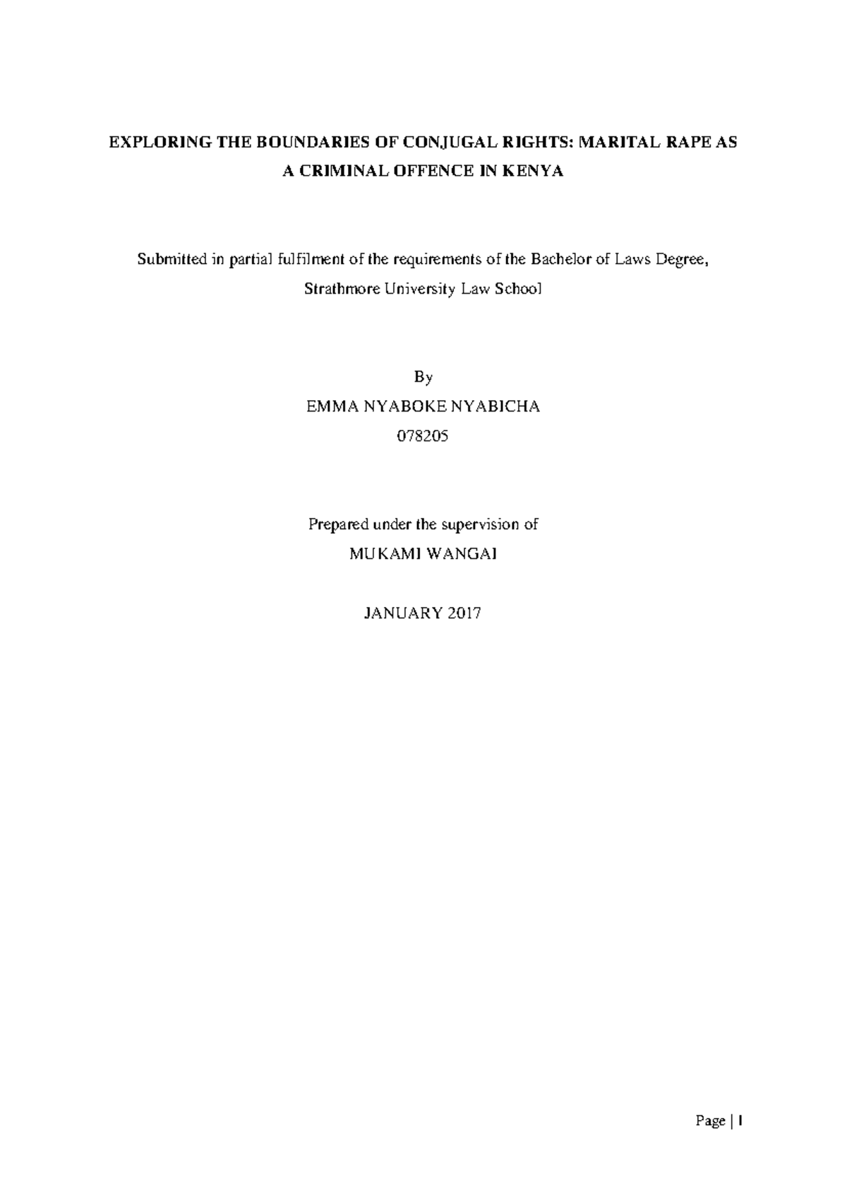 Exploring the boundaries of conjugal rights - EXPLORING THE BOUNDARIES ...