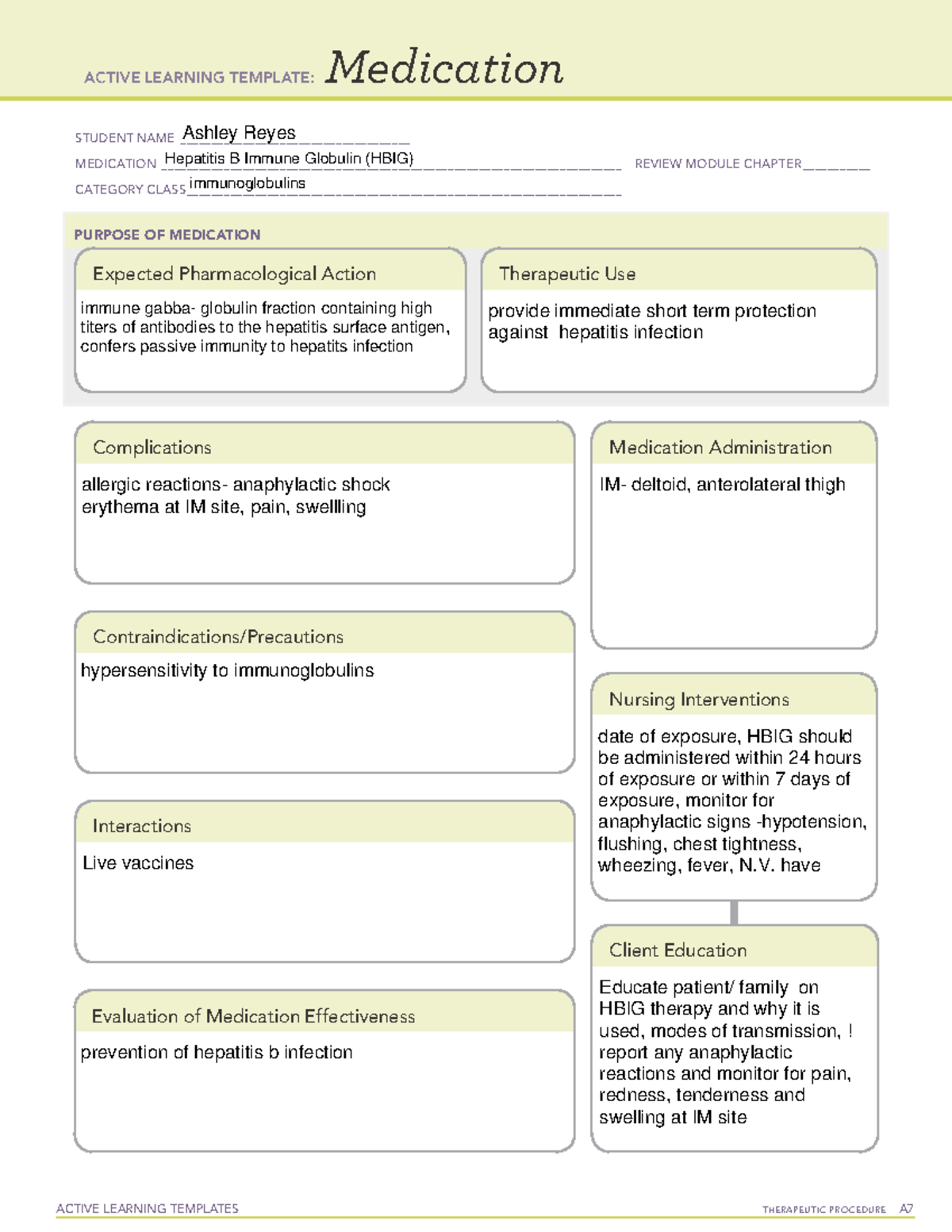 Hepatitis B Immune Globulin - ACTIVE LEARNING TEMPLATES THERAPEUTIC ...