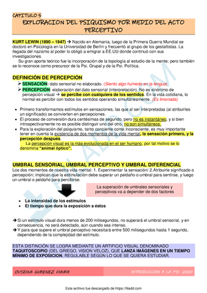 Er Parcial Intro Resumen Introducci N A La Psicolog A Cap Tulo Or Genes Objeto De