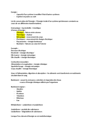 Qcm Correction Physiologie STAPS S1 - Question S2 Physio Au Niveau Des ...