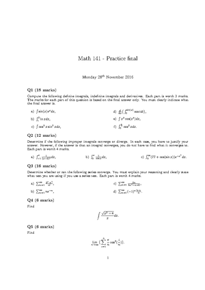 MATH 141 Syllabus 2024 W - Math 141 - Studocu