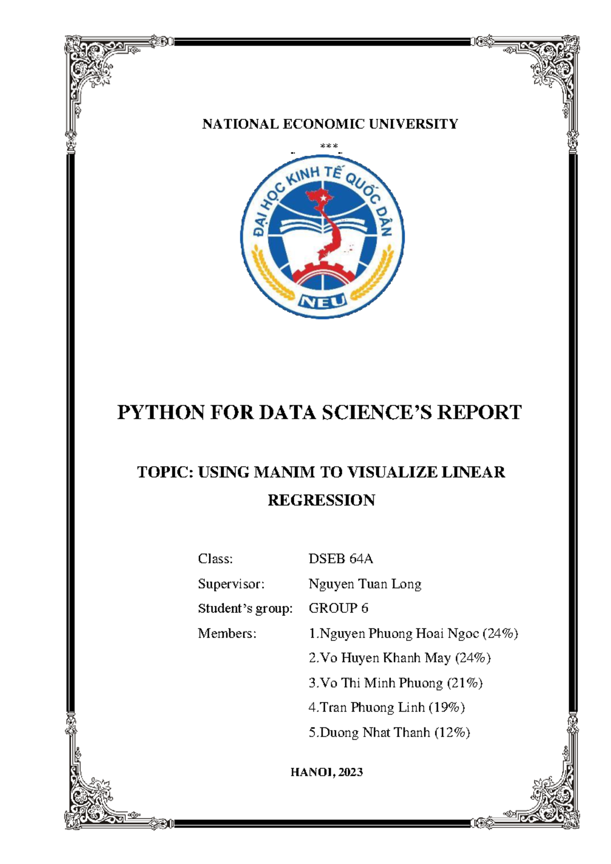 Report Python nhóm 6 - HANOI, 2023 NATIONAL ECONOMIC UNIVERSITY ...