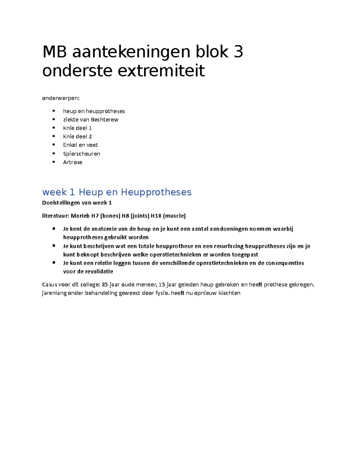 MB Aantekeningen Blok 3 Onderste Extremiteit - MB Aantekeningen Blok 3 ...