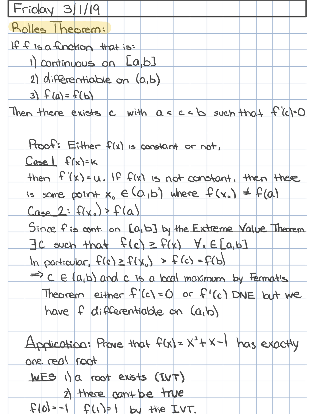 Mean Value Theorem Week 8 Pt 3 Studocu